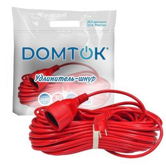 удлинитель-шнур 1х30м с заземл. 16а ip20 3.5квт пвс 3х1.5 domtok 2498 от магазина Штепсель и батарейка. - фото_3