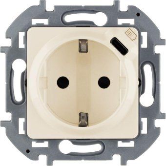 розетка 1-м сп inspiria 16а ip20 250в 2p+e немецк. стандарт с заряд. устройством usb тип c 1.5а 5в механизм сл. кость leg 673771 от магазина Штепсель и батарейка.