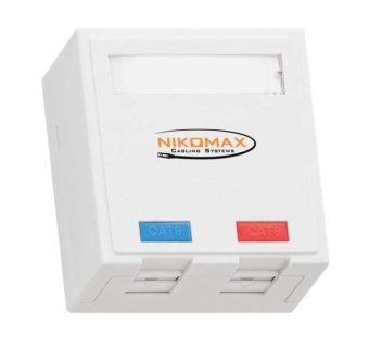 розетка 2 порта кат.6 (класс e) 250мгц rj45/8p8c ft-tool/110/krone t568a/b неэкран. со шторками бел. nikomax nmc-wo2ue2-ft-st-wt от магазина Штепсель и батарейка.