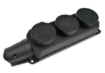 колодка 3-м 16а ip44 с защ. крышками с заземл. каучук черн. 9323 in home 4690612010281 от магазина Штепсель и батарейка.