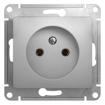 розетка 1-м сп glossa 16а ip20 без заземл. механизм алюм. se gsl000341 от магазина Штепсель и батарейка.