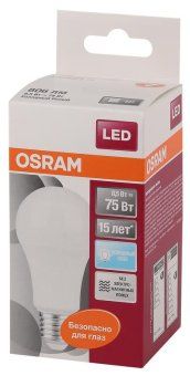 лампа светодиодная led star classic a 75 8.5w/840 8.5вт грушевидная матовая 4000к нейтр. бел. e27 806лм 220-240в пластик. osram 4058075086647 от магазина Штепсель и батарейка. - фото_3