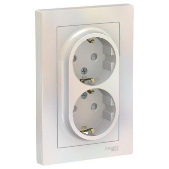 розетка 2-м сп atlasdesign 16а ip20 с заземл. защ. шторки в сборе жемчуж. se atn000426 от магазина Штепсель и батарейка.