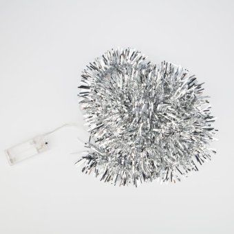 гирлянда светодиодная "мишура серебряная " 1.5м 10led бел. 0.1вт ip20 провод пвх прозр. элементы питания 2хaa (не в компл.) neon-night 304-011 от магазина Штепсель и батарейка. - фото_9