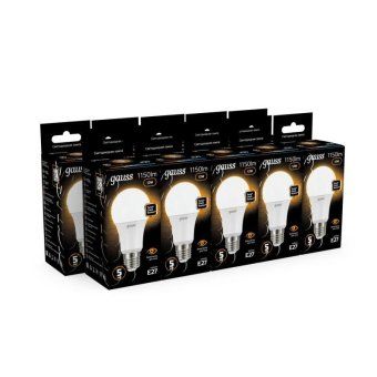 лампа светодиодная black 12вт a60 грушевидная 3000к тепл. бел. e27 1150лм gauss 102502112 от магазина Штепсель и батарейка.
