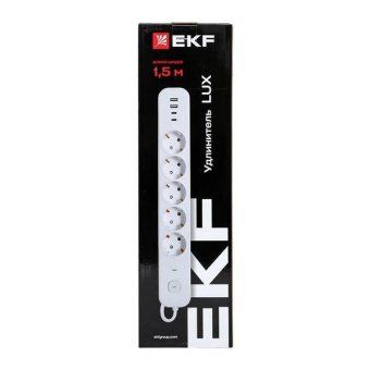 удлинитель 5х1.5м ip20 2usb 2.4а+2type-c lux 1.5кв.мм ekf uba-lux-515-tc от магазина Штепсель и батарейка. - фото_3