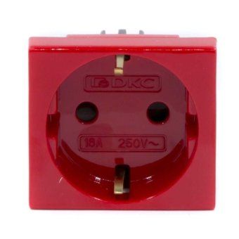 розетка 1-м 2мод. viva 16а ip20 2p+e с заземл. защ. шторки красн. dkc 45015 от магазина Штепсель и батарейка. - фото_2