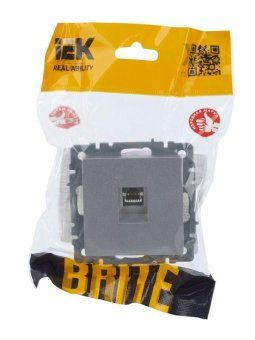 розетка компьютерная сп rj45 кат.5e brite рк10-бра механизм алюм. iek br-k10-1-k47 от магазина Штепсель и батарейка. - фото_4