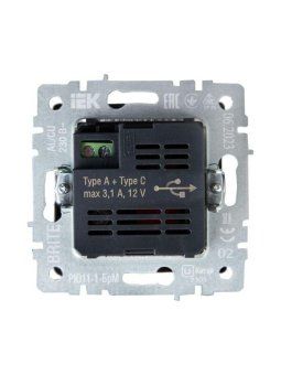 розетка brite usb a+c 18вт рю11-1-брч механизм черн. iek br-u22-018-k02 от магазина Штепсель и батарейка. - фото_4