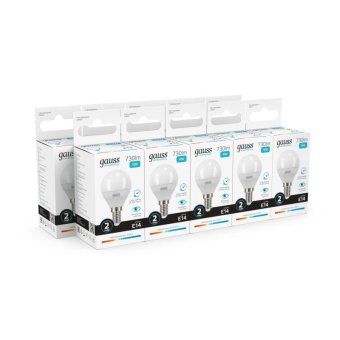 лампа светодиодная elementary 10вт p45 шар 4100к нейтр. бел. e14 730лм gauss 53120 от магазина Штепсель и батарейка.