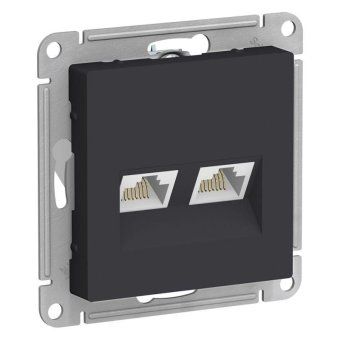 розетка компьютерная 2-м atlasdesign rj45 кат.5e механизм карбон se atn001085 от магазина Штепсель и батарейка.