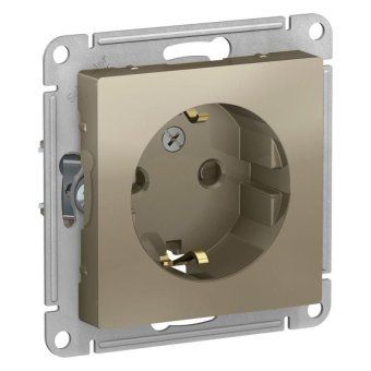 розетка 1-м сп atlasdesign 16а ip20 с заземл. защ. шторки механизм шампань se atn000545 от магазина Штепсель и батарейка.