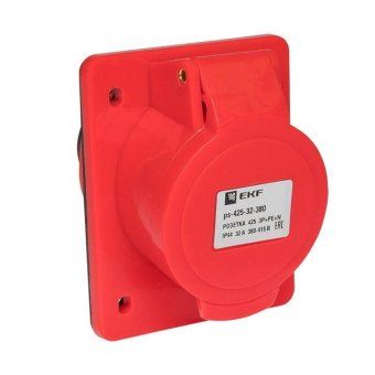 розетка скрыт. уст. 32а 380в 3p+ре+n ip44 (425) ekf ps-425-32-380 от магазина Штепсель и батарейка.