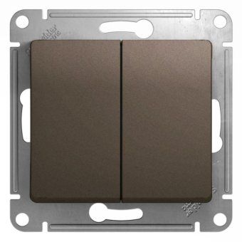 переключатель проходной 2-кл. сп glossa 10а ip20 (сх. 6/2) 10ax механизм шоколад. se gsl000865 от магазина Штепсель и батарейка.