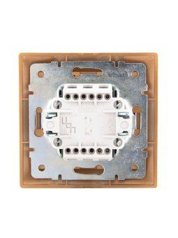 выключатель 1-кл. сп mira 10а ip20 со вставкой зол. метал. lezard 701-1313-100 от магазина Штепсель и батарейка. - фото_4