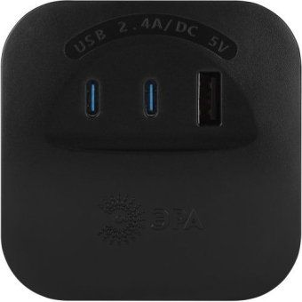 разветвитель 4-м sp-4-3usbac-b + 3 usb a+c со шторками 10а чер. эра б0069084 от магазина Штепсель и батарейка. - фото_2