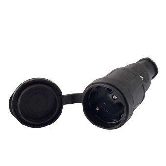 разъем штепсельный 1х16а 2p+pe 220-240в ip44 с заглушкой каучук lezard 106-0400-0102/102 от магазина Штепсель и батарейка.