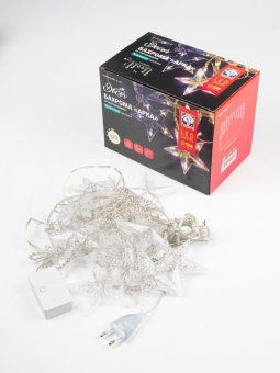 гирлянда бахрома "арка" (с насадками-звездами) icld136ww-c-st 136led 2.5х1.2м 8режимов ip20 тепл. бел. shlights 4690601054234 от магазина Штепсель и батарейка.