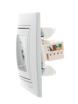 розетка компьютерная 2-м сп mira rj45 сер. метал. lezard 701-1010-141 от магазина Штепсель и батарейка.