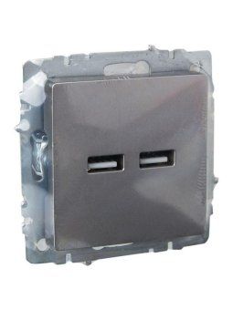 розетка brite usb a+a 3.1а рю10-1-брс механизм сталь iek br-u21-d31-k46 от магазина Штепсель и батарейка. - фото_6