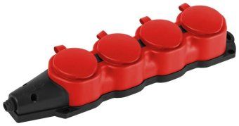 колодка эра kx-4e-red-ip44 каучуковая с заземлением 4 розетки 16a ip44 красн. эра б0068456 от магазина Штепсель и батарейка.