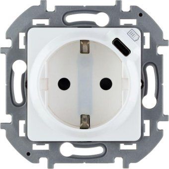розетка 1-м сп inspiria 16а ip20 250в 2p+e немецк. стандарт с заряд. устройством usb тип c 1.5а 5в механизм бел. leg 673770 от магазина Штепсель и батарейка.