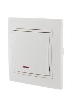выключатель 1-кл. сп mira 10а ip20 с подсветкой с бел. вставкой бел. lezard 701-0202-111 от магазина Штепсель и батарейка. - фото_2