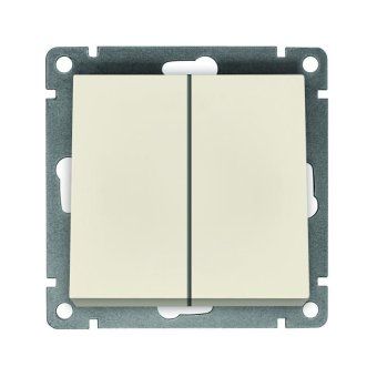 выключатель 2-кл. сп афина 10а ip20 механизм сл. кость (ivory) universal a0023-i от магазина Штепсель и батарейка.
