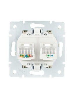 розетка компьютерная + телефонная 1-м сп vesna механизм крем. lezard 742-0388-143 от магазина Штепсель и батарейка.