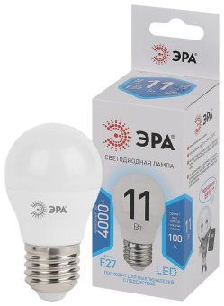 лампа светодиодная p45-11w-840-e27 шар 880лм эра б0032989 от магазина Штепсель и батарейка.