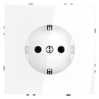 розетка 1-м сп s70 16а с заземл. механизм бел. глянцевый voltum vls040101 от магазина Штепсель и батарейка.