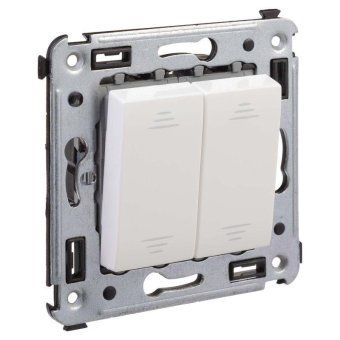 выключатель 2-кл. 2мод. сп avanti "белое облако" 16а ip20 бел. dkc 4400104 от магазина Штепсель и батарейка. - фото_2