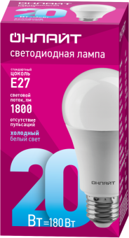 лампа светодиодная 61 159 oll-a60-20-230-6.5k-e27 20вт грушевидная онлайт 61159 от магазина Штепсель и батарейка. - фото_2