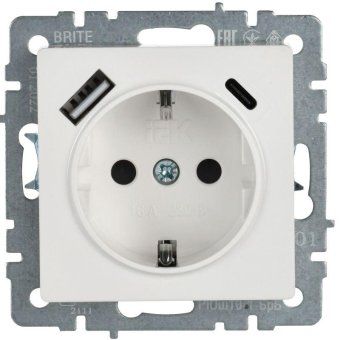 розетка brite рюш11-1-брб 16а с usb a+c 18вт с заземл. защ. шторки механизм бел. iek br-r14-16-u22-018-k01 от магазина Штепсель и батарейка. - фото_9