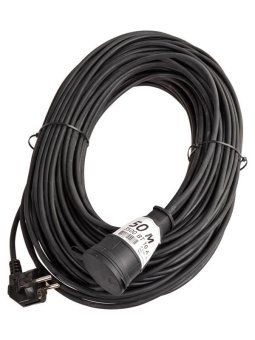 удлинитель-шнур 1х50м 10а ip44 3500вт 220-350в кг 2х1.0мм каучук космос yshksm50m-1g(10a)kg от магазина Штепсель и батарейка.