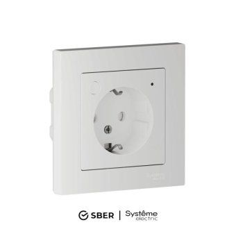 розетка atlasdesign smart 16а l+n с заземл. защ. шторки zigbee механизм бел. se atn000145z от магазина Штепсель и батарейка. - фото_2