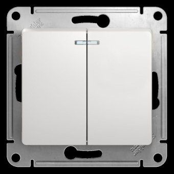 выключатель 2-кл. сп glossa 10а ip20 (сх. 5а) 10ax с подсветкой механизм бел. se gsl000153 от магазина Штепсель и батарейка. - фото_2