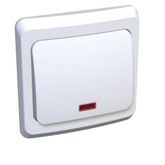 переключатель проходной 1-кл. сп этюд 10а ip20 с подсветкой бел. se bc10-007b от магазина Штепсель и батарейка.