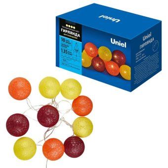 гирлянда uld-s0135-010/stb/2aa warm white ip20 tangles-3 "клубки-3" 2aa (не в/к) 1.35м 10 led тепл. свет. провод прозр. uniel ul-00008668 от магазина Штепсель и батарейка.