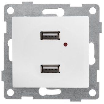 розетка usb 2-м сп bravo механизм бел. gusi с10usb2-001 от магазина Штепсель и батарейка.