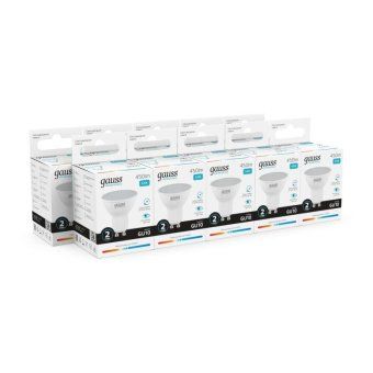лампа светодиодная elementary 5.5вт mr16 софит 4100к нейтр. бел. gu10 450лм gauss 13626 от магазина Штепсель и батарейка.