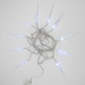 гирлянда светодиодная "айсикл" (бахрома) "сосульки" 1.5х0.25м 10led бел. 0.51вт ip20 провод прозр. neon-night 303-068 от магазина Штепсель и батарейка. - фото_8