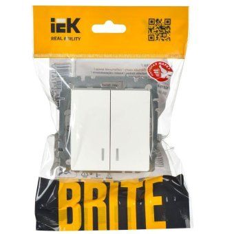 выключатель 2-кл. сп brite вс10-2-1-брб 10а с индик. механизм бел. iek br-v20-1-10-k01 от магазина Штепсель и батарейка. - фото_3