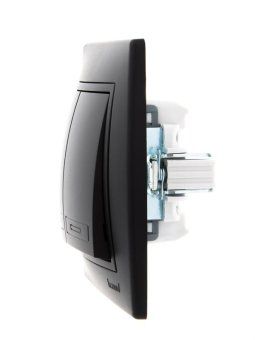 выключатель 2-кл. 1п сп mira 10а ip20 со вставкой черн. бархат lezard 701-4242-101 от магазина Штепсель и батарейка. - фото_3