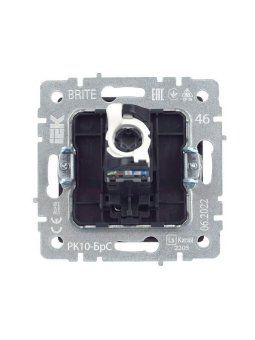 розетка компьютерная сп rj45 кат.5e brite рк10-брс механизм сталь iek br-k10-1-k46 от магазина Штепсель и батарейка. - фото_4