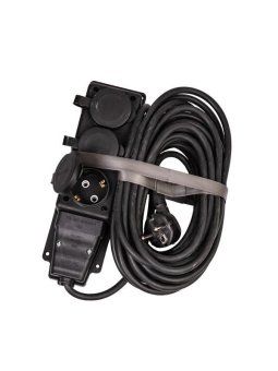 удлинитель на каучуковой колодке 3х10м 16а ip44 250в 4квт каучук кг 3х2.5 черн. ухз16 россия космос yksm10m-3g(16a)kg-b от магазина Штепсель и батарейка.
