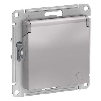 розетка 1-м сп atlasdesign 16а ip20 с заземл. защ. шторки с крышкой механизм алюм. se atn000346 от магазина Штепсель и батарейка.