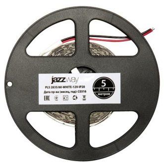 лента светодиодная pls 2835/120-12v 12вт/м 6500к холод. бел. ip20 (уп.5м) jazzway 2859051 от магазина Штепсель и батарейка.