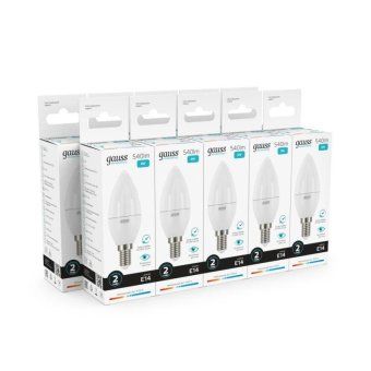 лампа светодиодная elementary 8вт свеча 4100к нейтр. бел. e14 540лм gauss 33128 от магазина Штепсель и батарейка. - фото_9