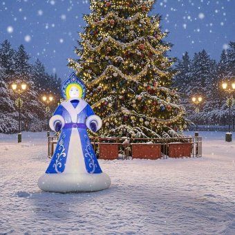 фигура надувная 3d "снегурочка" 300см внутренняя подсветка 9led компрессор с адаптером 12в ip44 neon-night 511-056 от магазина Штепсель и батарейка. - фото_4